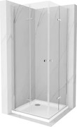Mexen Lima Duo cabina doccia pieghevole 90 x 90 cm, trasparente, cromo + piatto Flat - 856-090-090-01-02-4010