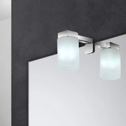 Lampada applique LED per specchio bagno acciaio cromo e vetro