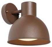 Lampada da parete per esterni industriale marrone ruggine rotonda IP44 - Natas