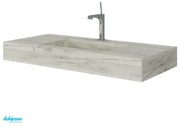 Lavabo Top "Savini Due" In Hpl Da 100 Cm C/Vasca Centrale Rovere Ghiaccio