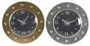 Orologio da Parete DKD Home Decor 48,5 x 6 x 48,5 cm Cristallo Argentato Nero Dorato Ferro (2 Unità)