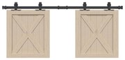 Kit Anta Scorrevole Per Armadio 122 Cm İn Acciaio Al Carbonio /