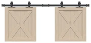 Kit Anta Scorrevole Per Armadio 122 Cm İn Acciaio Al Carbonio /