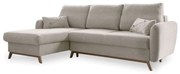 Divano letto angolare beige, angolo sinistro Scandic Lagom - Miuform