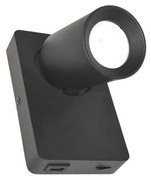 Faretto da parete TAFT 1xGU10/30W/230V USB nero