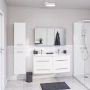 Mobile da bagno sotto lavabo SENSEA Perla bianco laccato opaco L 121 x H 53.7 x P 47 cm 4 cassetti, lavabo non incluso