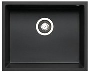 Lavello integrato 1 vasca in granito nero PYRAMIS Tetragon L 40 x L 50 cm