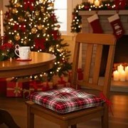 Cuscino sedia tartan bianco 40x40 cm