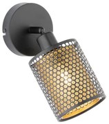 Wofi 12106 - Faretto da parete CHEVAL 1xE14/28W/230V nero/oro