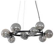 Lucande - Naelen Round Lampada a Sospensione Black/Smoke Lucande