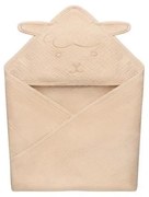 Lionelo - Asciugamano per bambini con cappuccio in mussola Sabbia