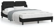 Letto con materasso nero 140x190 cm in similpelle