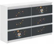 Cassettiera per bambini con cielo notturno 77x30x140 cm