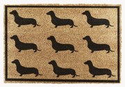 Zerbino in fibra di cocco con cani Dachshund