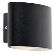Lampada da parete per esterni moderna nera con LED IP44 - Ovum