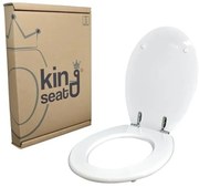 Copriwater in MDF, serie Ellisse della Ideal Standard, Bianco, con cerniere in ottone cromato.