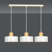 Lampadario a Sospensione in Acciaio e Legno TORIN 3 Nero 3xE27