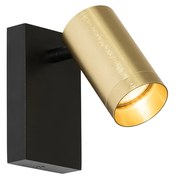 Applique da parete nera con oro regolabile con interruttore - Jeana Luxe
