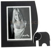 Portafoto elefantino grande nero in ferro e polimetilmetacrilato 26...