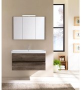 Mobile sottolavabo e lavabo Kora rovere scuro in truciolare L 100 x H 57 x P 46.5 cm 1 vasca 2 cassetti