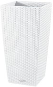 Vaso per piante e fiori Cubico Cottage LECHUZA in polipropilene bianco H 75 cm L 40 x P 40 cm