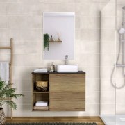 Mobile da bagno sotto lavabo SENSEA Neo Line rovere miele/ardesia L 60 x H 65 x P 48.5 cm, lavabo non incluso