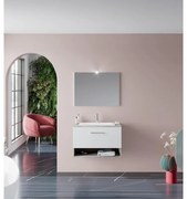 Mobile sottolavabo e lavabo con illuminazione Party rovere grigio e bianco L 80 x H 60 x P 45 cm 1 cassetto