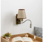 Brilagi - Applique a LED NUBILA 1xE27/25W/230V + LED/3W ottone/marrone