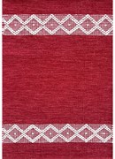 Tappeto arredo bagno Ricamo in cotone 100% riciclato rosso