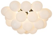 Lampada da soffitto art deco nera con vetro opalino a 6 luci - Uvas