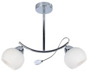 Lampadario a sospensione con supporto rigido CONNOR 2xE27/15W/230V cromo lucido/bianco