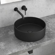 Kamalu - lavabo circolare colore mat nero 35cm  litos-0006b