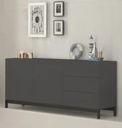 Credenza in legno massello, noce, arte povera - cm 196x96