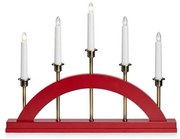 Markslöjd 705833 - Candelabro di natale BRIDGE 5xE10/3W/230V rosso