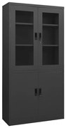 Armadio Per Ufficio Antracite 90x40x180 Cm İn Acciaio /