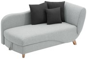 Chaise longue letto con contenitore in Tessuto Grigio - Angolo a sinistra - PENELOPE