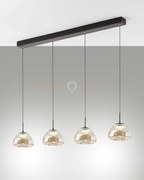 Lucille sospensione cognac 4 luci in vetro attacco linearea led cct...