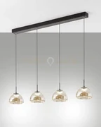Lucille sospensione cognac 4 luci in vetro attacco linearea led cct...