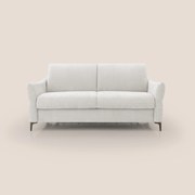 Dalia divano letto con materasso H18 cm e piedi alti in raffinato tessuto smacchiabile T17 bianco
