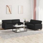 Set Di Divani 2 Pz Nero İn Similpelle /