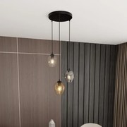 Lampadario a Sospensione in Acciaio e Vetro ISTAR 3 BL PREMIUM 3xE27