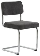 Sedia da pranzo grigio scuro in velluto a coste Rupert - Unique Furniture