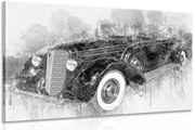 Quadro su tela – Auto retrò storica in bianco e nero
