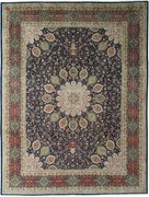 Tabriz Tappeto 390 x 300 Blu (Iran) Annodato A Mano