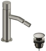 Rubinetto per bidet getto laminare cristallino LOOP K SANYCCES argento spazzolato lucido