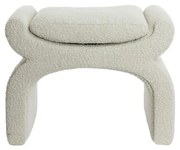 Sgabello crema in tessuto bouclé Nafya - Light &amp; Living