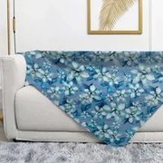 Coperta 125x155 cm Design fiori blu