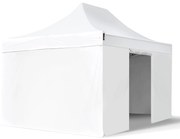 TOOLPORT 3x4,5m gazebo pieghevole con laterali, PREMIUM acciaio, bianco - (600061)