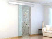 Porta scorrevole esterno muro H205 x L83 cm in Vetro temperato  - HEIDI