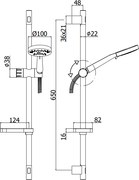 Paffoni Luna Asta doccia 73 cm con portasapone doccetta e Saliscendi cromo